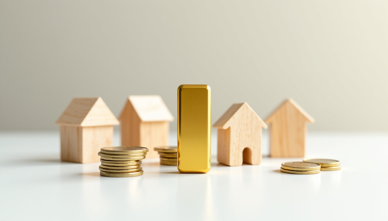 Représentation visuelle d’un portefeuille d’investissement incluant une part d’or pour la diversification